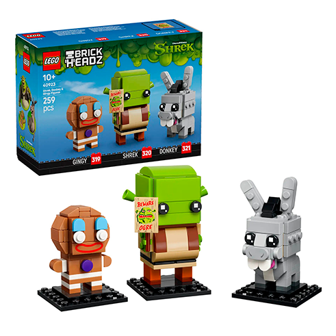 LEGO 40923 BrickHeadz Figuras de Shrek, Asno y Jengi