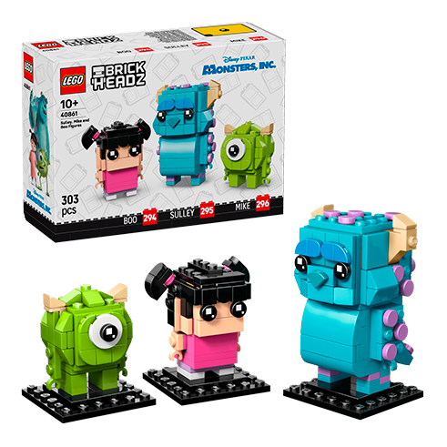 LEGO 40861 BrickHeadz Figuras de Sulley, Mike y Boo