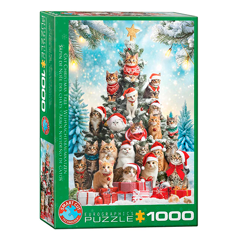 EUROGRAPHICS 6000-6072 Puzzle 1000 Pcs Christmas Tree Cats