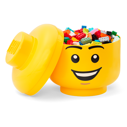 LEGO Storage Cabeza Almacenamiento Grande Happy Chico