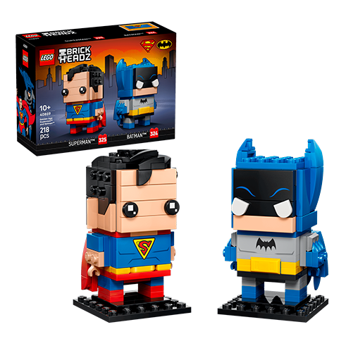 LEGO 40859 BrickHeadz Figuras de Superman y Batman de la Edad de Oro