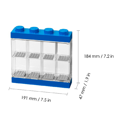 LEGO Storage Display Case 8 Minifigures Blue