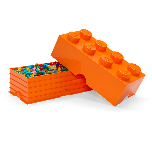LEGO Storage Caja Almacenamiento Brick 8 Naranja