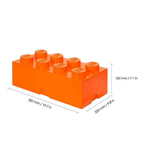 LEGO Storage Caja Almacenamiento Brick 8 Naranja