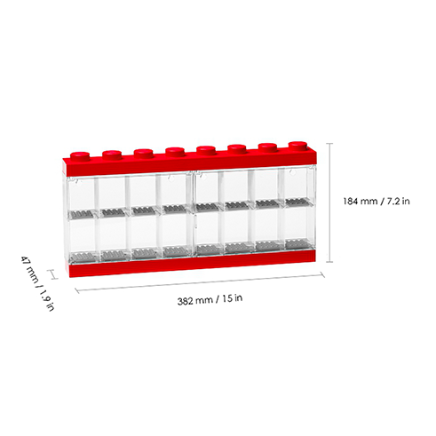 LEGO Storage Display Case 16 Minifigures Red