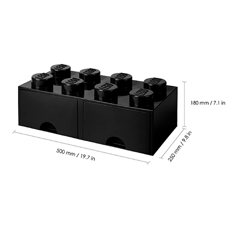 LEGO Storage Cajón Almacenamiento Brick 8 Negro