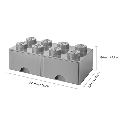 LEGO Storage Cajón Almacenamiento Brick 8 Gris Claro